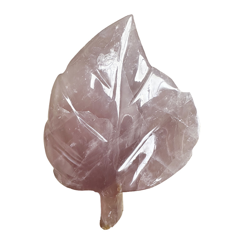 Feuille en Quartz rose - Pièce unique - 202407_133