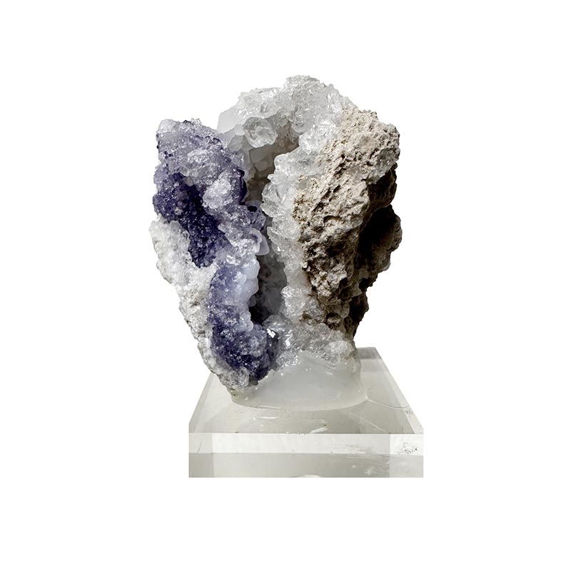 Géode de Calcédoine et Fluorite - Pièce unique - 202410_64