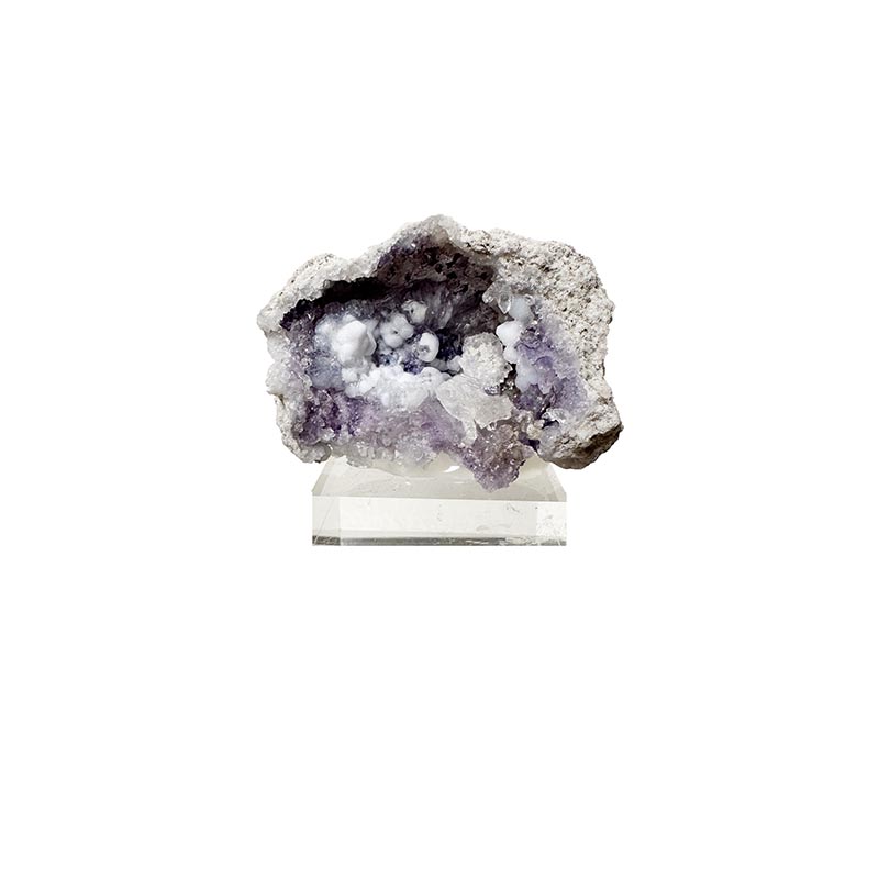 Géode de Calcédoine et Fluorite - Pièce unique - 202410_65