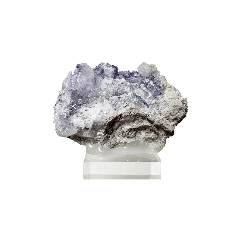 Géode de Calcédoine et Fluorite - Pièce unique - 202410_67