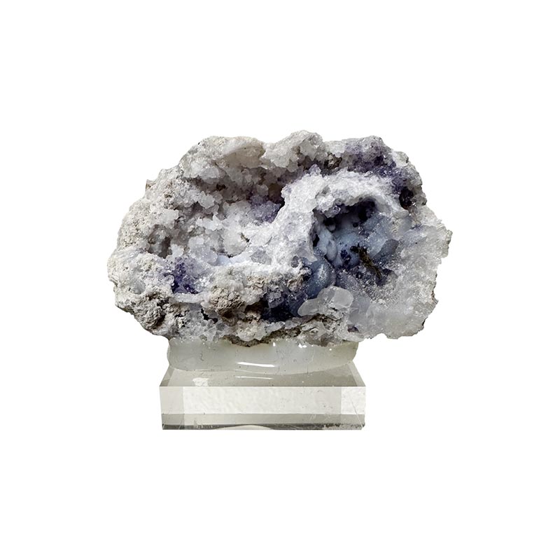 Géode de Calcédoine et Fluorite - Pièce unique - 202410_68