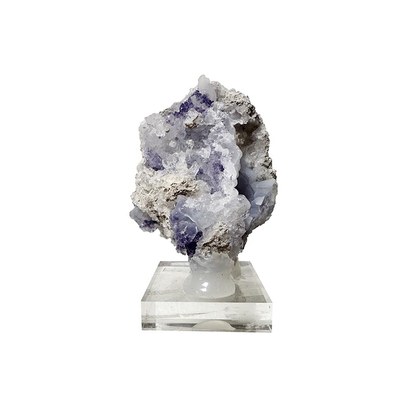 Géode de Calcédoine et Fluorite - Pièce unique - 202410_69