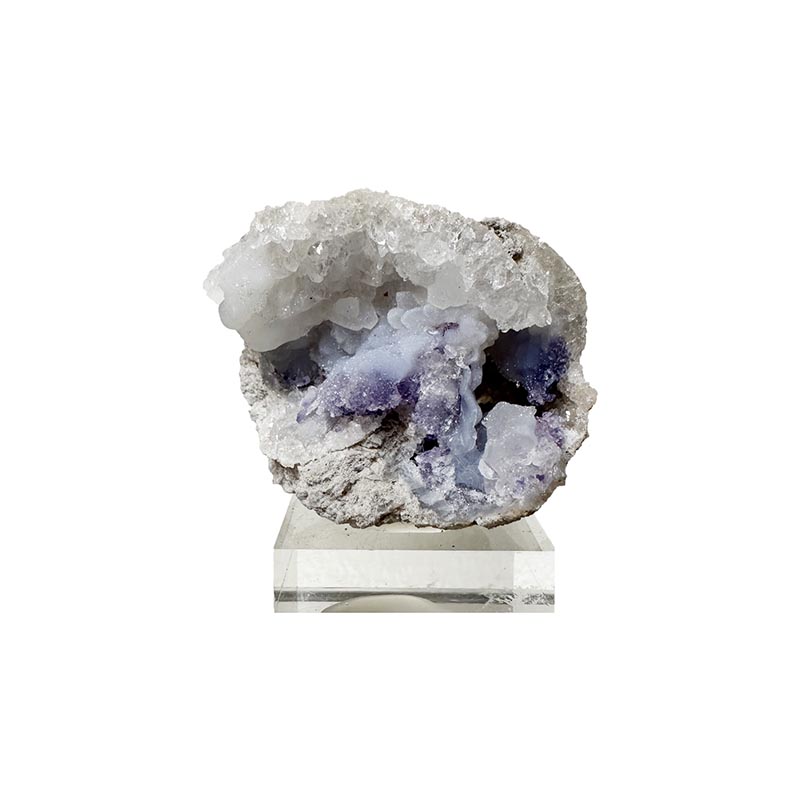 Géode de Calcédoine et Fluorite - Pièce unique - 202410_72