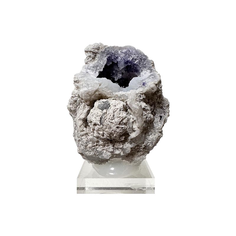 Géode de Calcédoine et Fluorite - Pièce unique - 202410_73