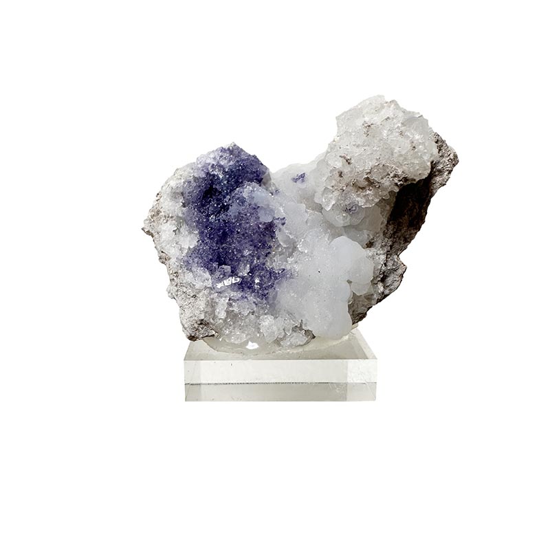 Géode de Calcédoine et Fluorite - Pièce unique - 202410_74