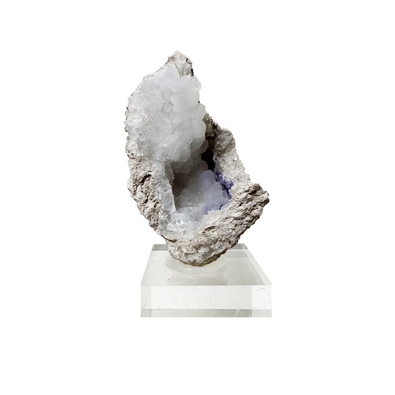 Géode de Calcédoine et Fluorite - Pièce unique - 202410_76