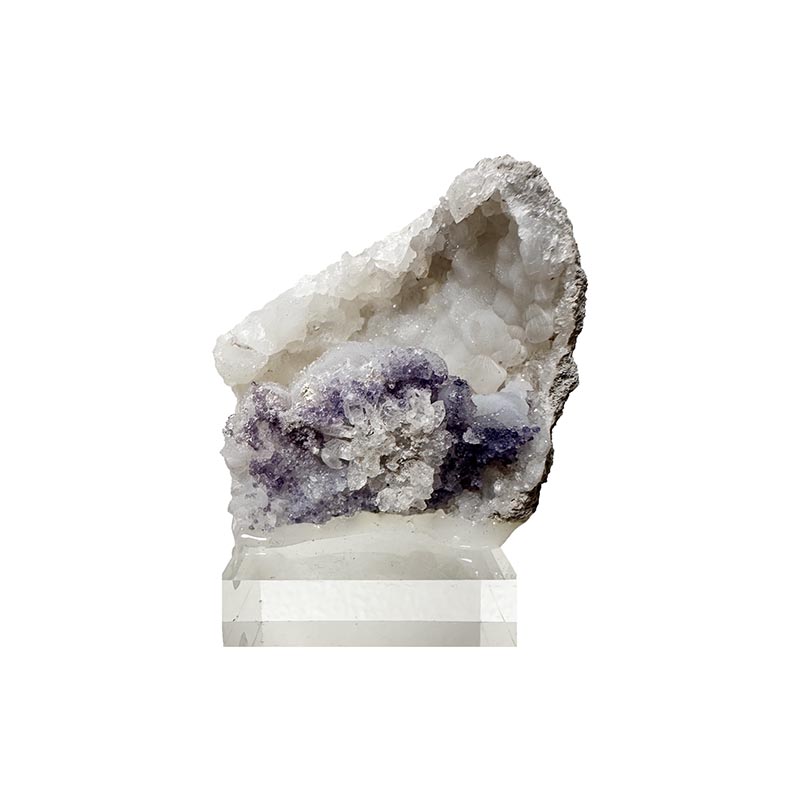 Géode de Calcédoine et Fluorite - Pièce unique - 202410_80