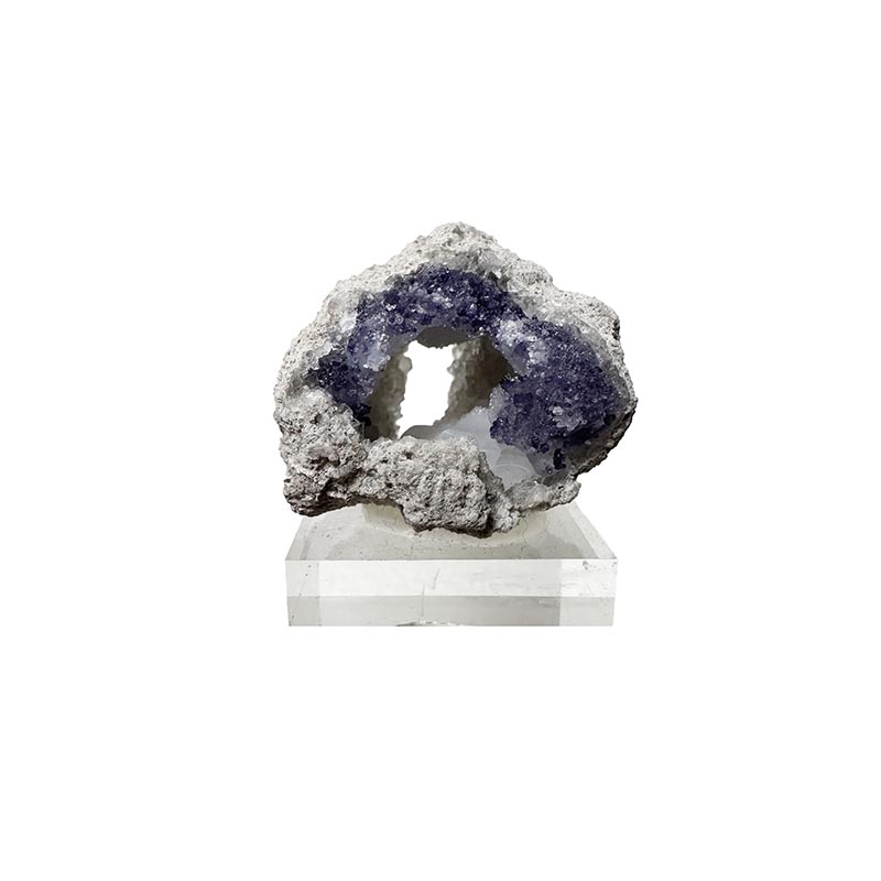 Géode de Calcédoine et Fluorite - Pièce unique - 202410_81