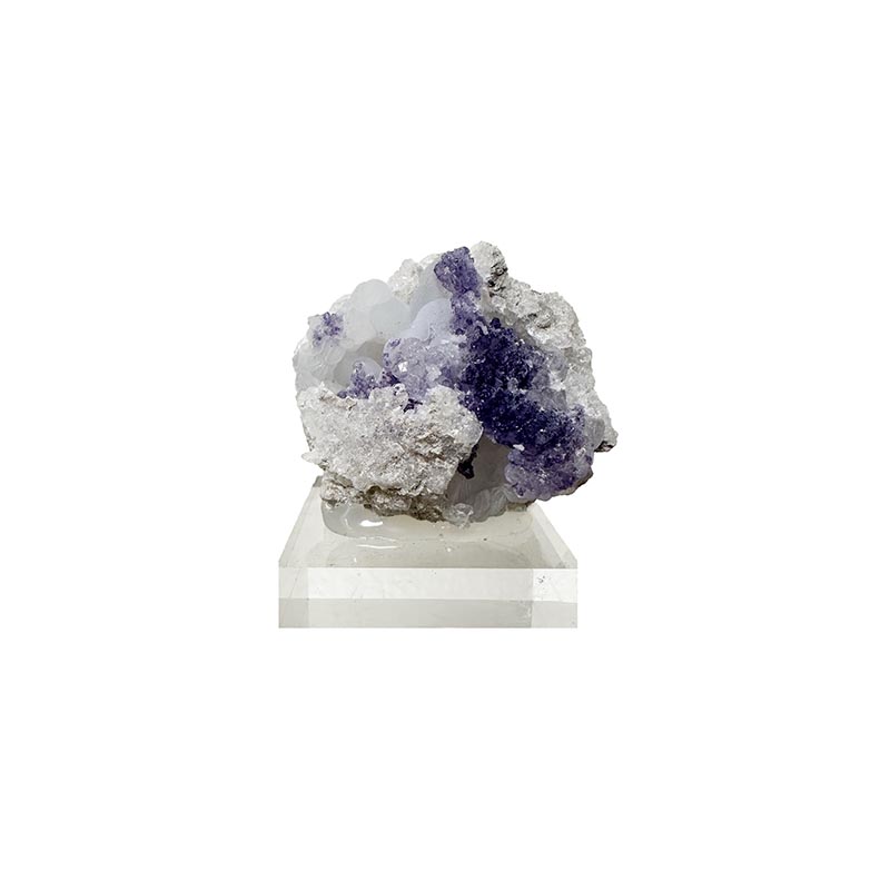 Géode de Calcédoine et Fluorite - Pièce unique - 202410_85