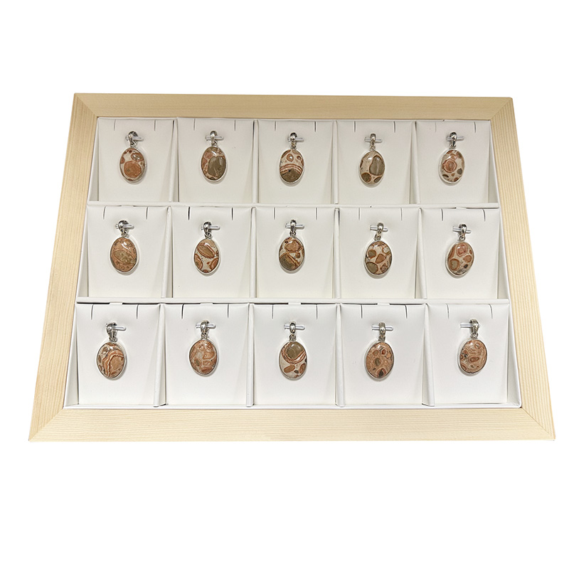 15 pendentifs en Léopardite - Pièce unique - 202411_66