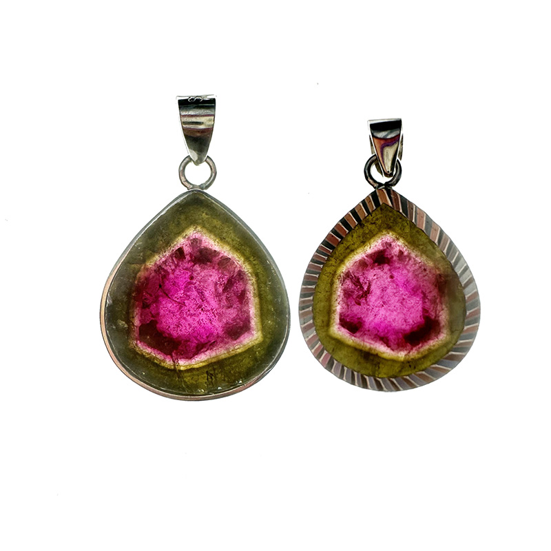 Pendentif Tourmaline melon d'eau - Pièce unique - 202501_102