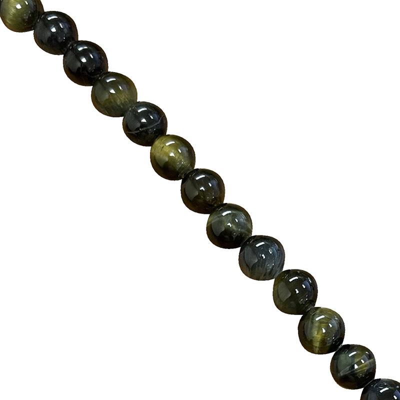 Collier oeil de tigre bleu - 8 mm