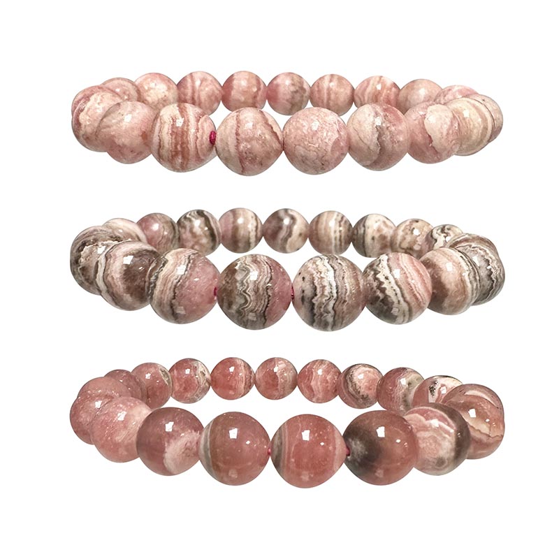 Bracelet rhodochrosite 4 à 10 mm