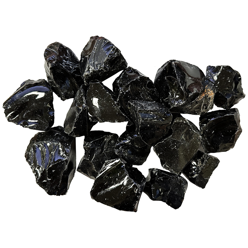 Obsidienne noire brute du Mexique - 1 Kg - 3 à 7 cm