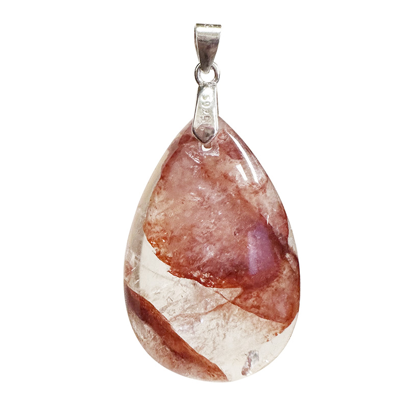 Pendentif Goutte Quartz hématoïde - Argent 0.925 - La pièce