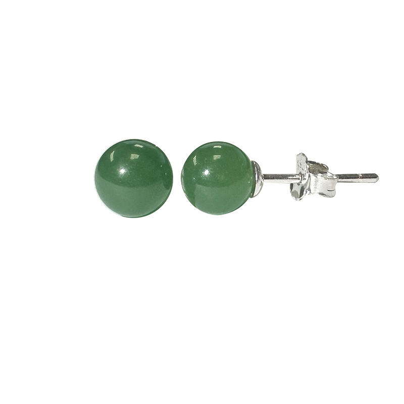 Puces d'oreilles Jade montage Argent 925