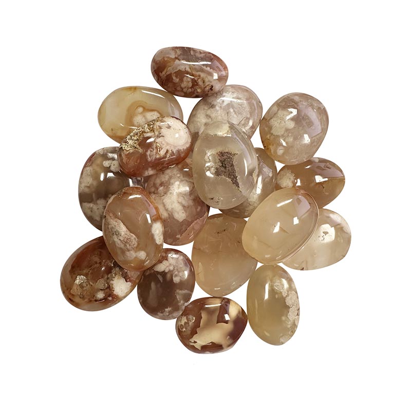 Agate fleur naturelle galets polis LE SACHET