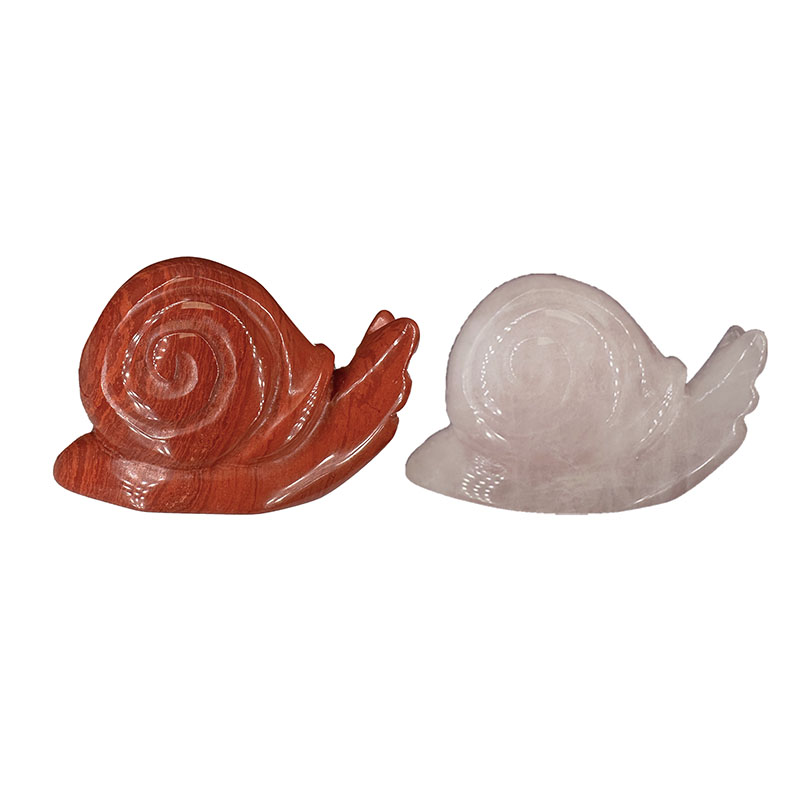 Escargot en Jaspe rouge ou quartz rose