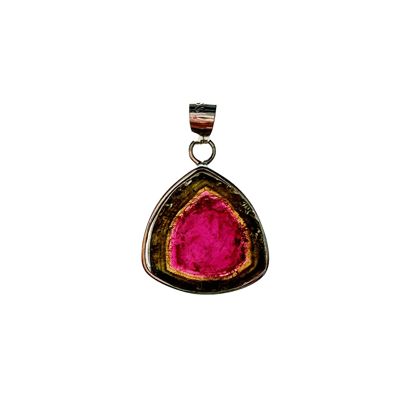 Pendentif Tourmaline melon d'eau - Pièce unique - 202501_01