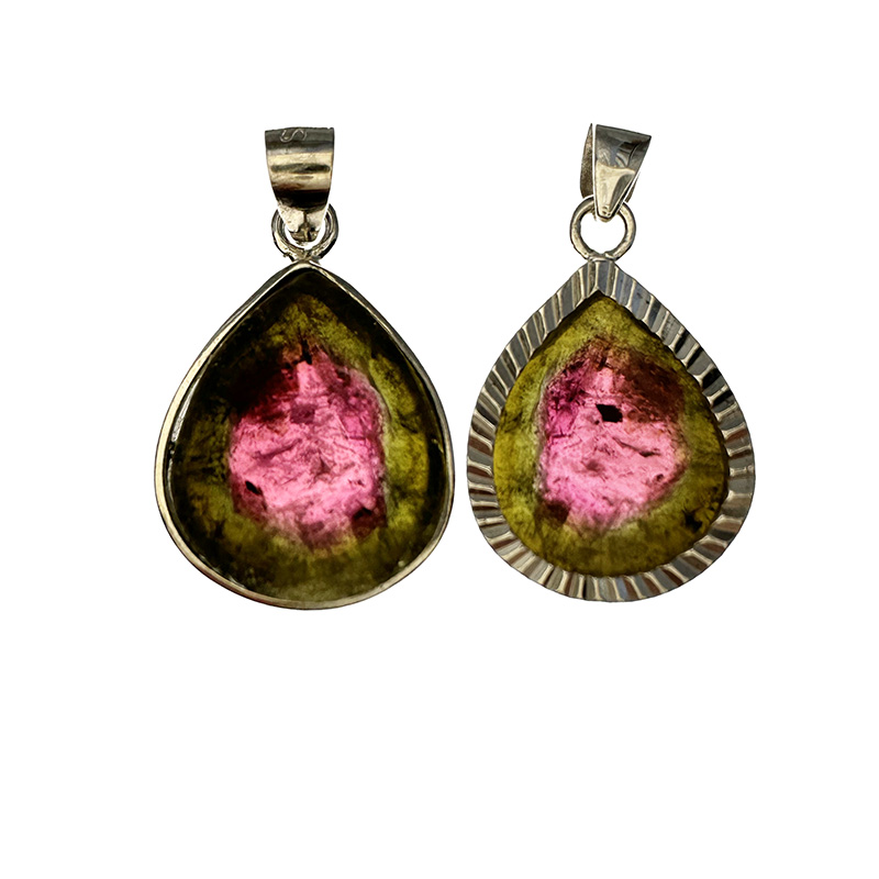 Pendentif Tourmaline melon d'eau - Pièce unique - 202501_04