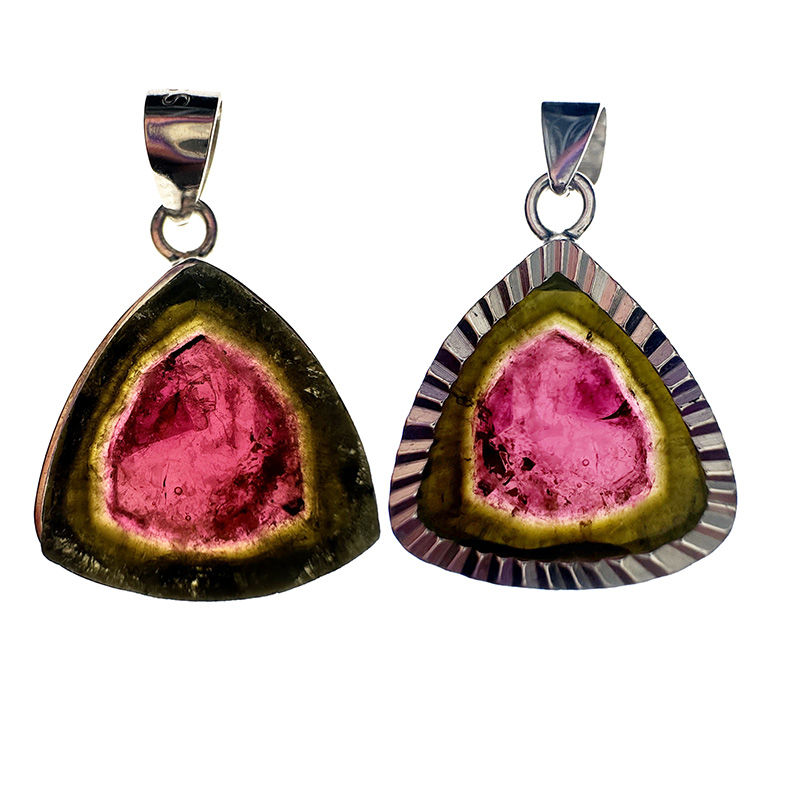 Pendentif Tourmaline melon d'eau - Pièce unique - 202501_101