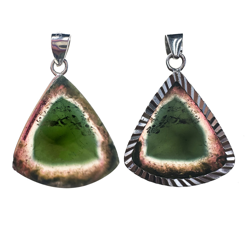 Pendentif Tourmaline melon d'eau - Pièce unique - 202501_105