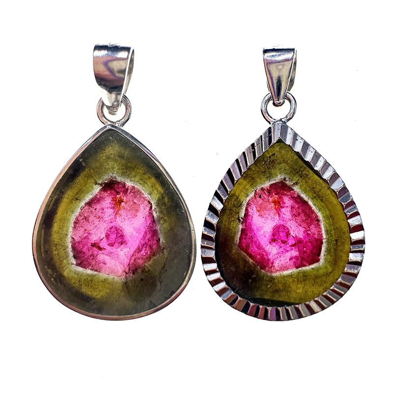 Pendentif Tourmaline melon d'eau - Pièce unique - 202501_106