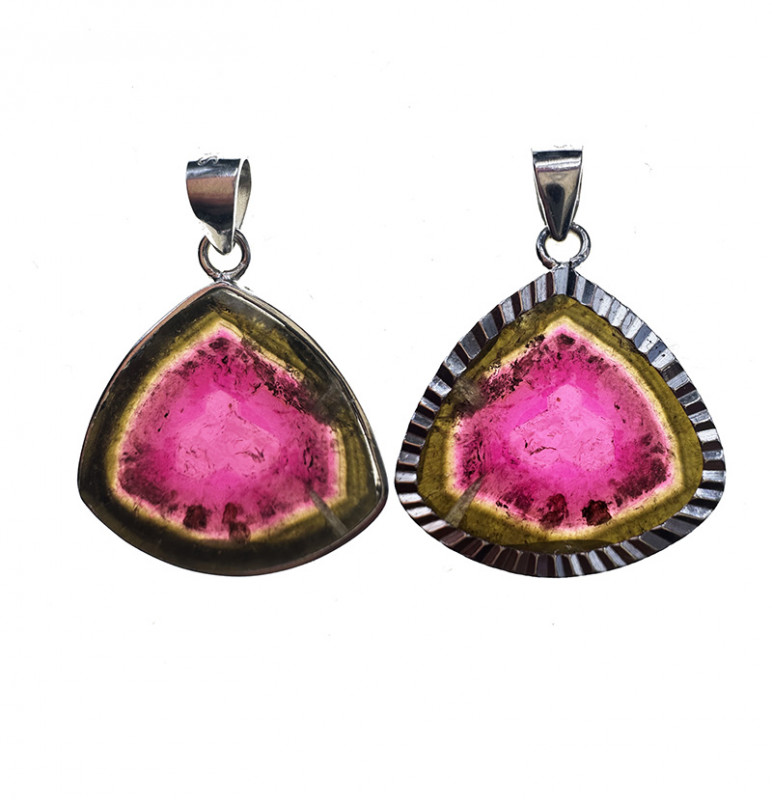 Pendentif Tourmaline melon d'eau - Pièce unique - 202501_107