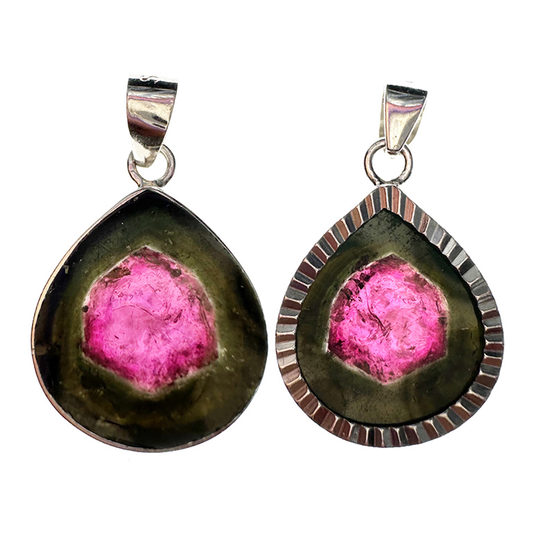 Pendentif Tourmaline melon d'eau - Pièce unique - 202501_99