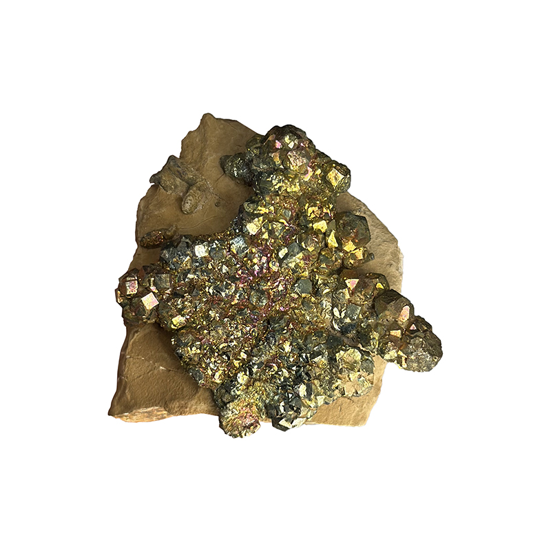 Rainbow Pyrite sur Limonite - Pièce unique - 202502_14