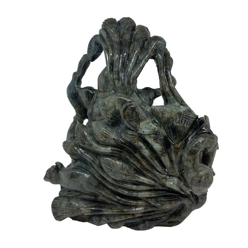 Statuette Ganesh Labradorite - Pièce unique - 201912_06